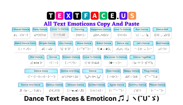 Dance Text Faces & Emoticon ♫♩ヽ(ˇUˇゞ)